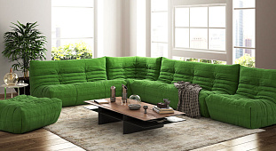 Зеленый диван в интерьере-10, Диван Француз